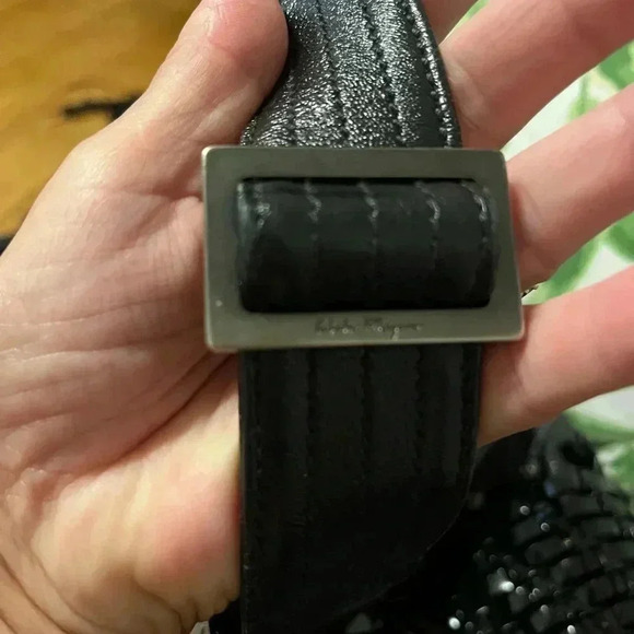 Ferragamo leather bag black luxury soft weaved - Picture 13 of 15